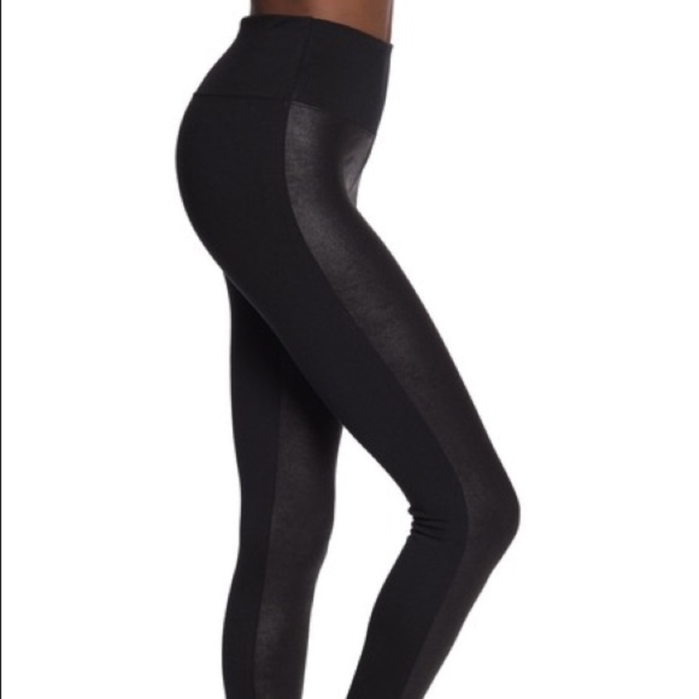 Faux leather front spanx